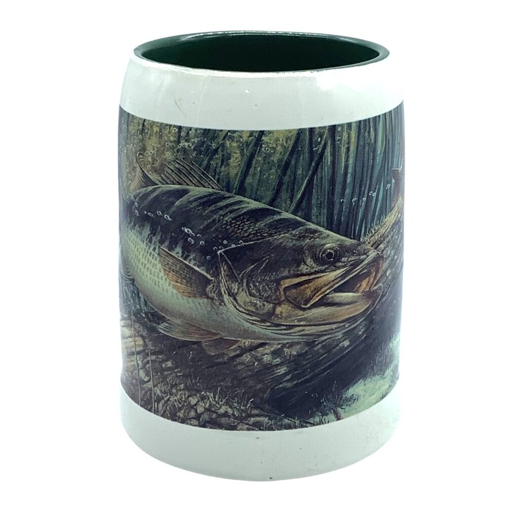 Bass Fish‎ Hot Bed Ceramic Mug Fred W. Thomas Artist Wonderland Graphics 0.5 L